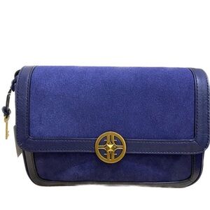 Fossil jasmine medium Blue Crossbody Bag with Brass Hardware